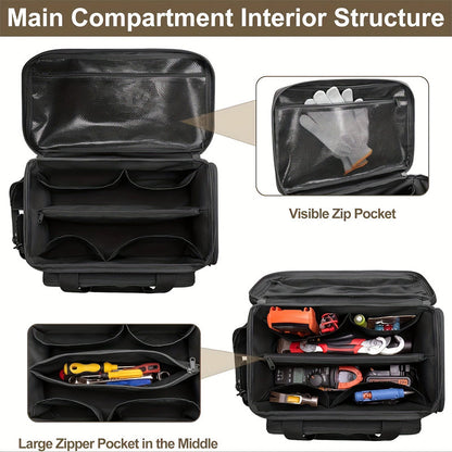 🔥Ultimate Heavy-Duty Canvas Tool Bag with MOLLE System | Professional Organizer & Multi-Pocket Technician Carrier