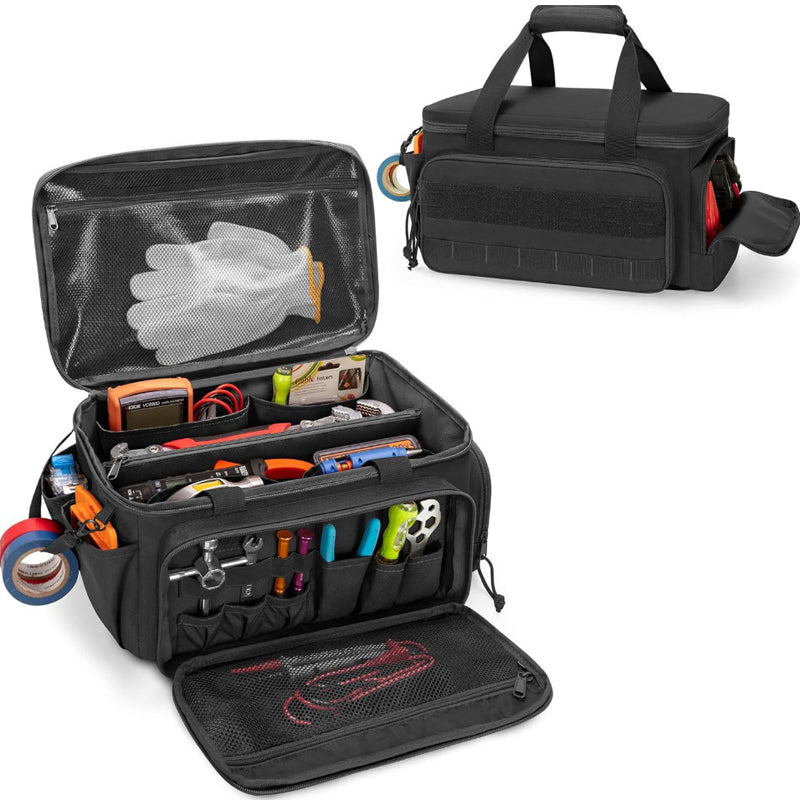 🔥Ultimate Heavy-Duty Canvas Tool Bag with MOLLE System | Professional Organizer & Multi-Pocket Technician Carrier