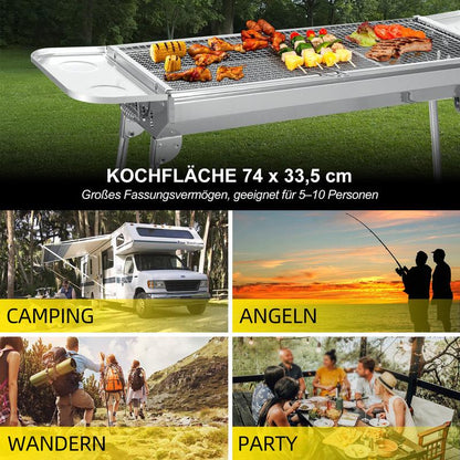 🍢 52% OFF NOW! Portable Folding Grill – Stainless Steel, Standing Design, Compact for Camping & Picnics 🔥✨