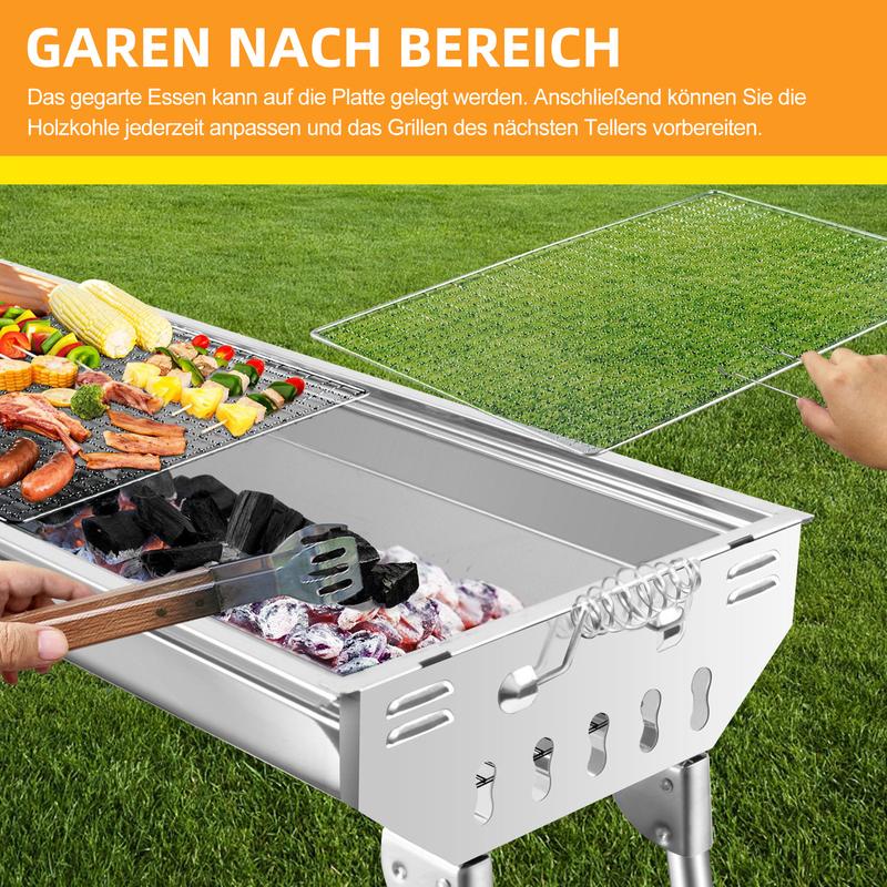 🍢 52% OFF NOW! Portable Folding Grill – Stainless Steel, Standing Design, Compact for Camping & Picnics 🔥✨