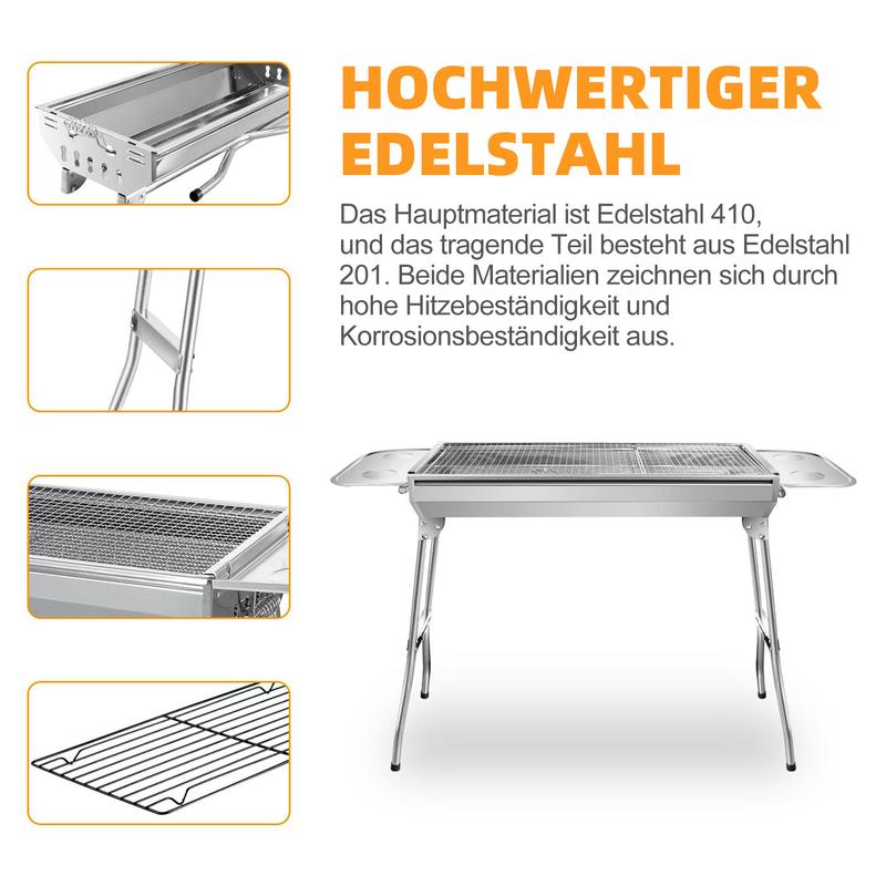 🍢 52% OFF NOW! Portable Folding Grill – Stainless Steel, Standing Design, Compact for Camping & Picnics 🔥✨