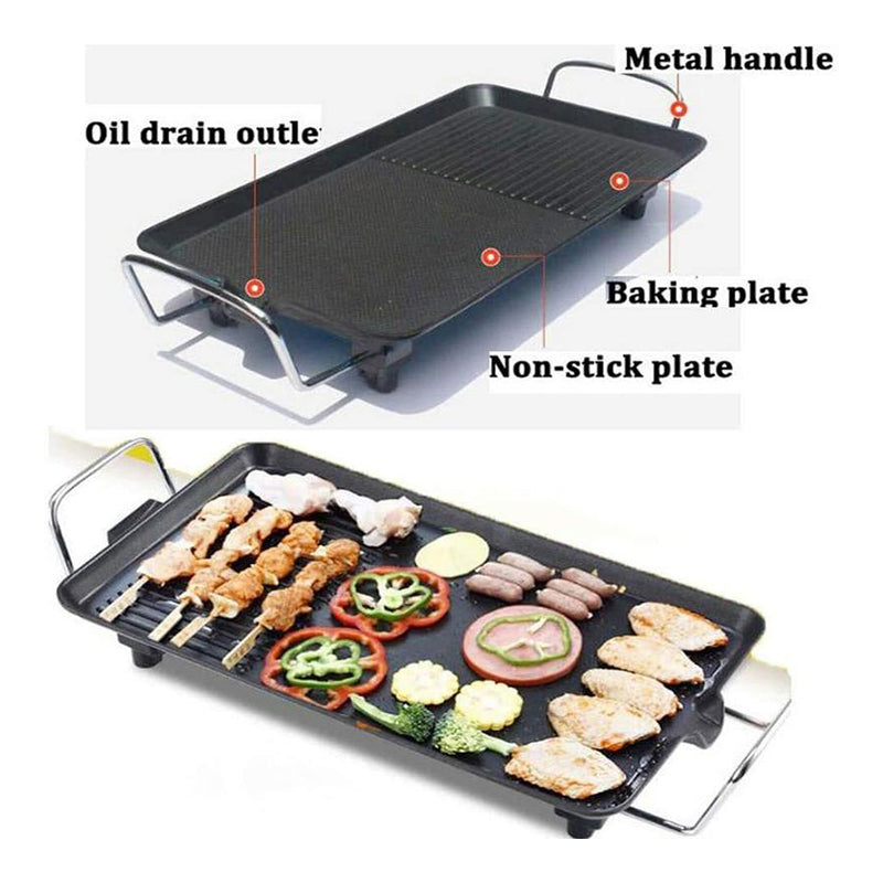 🔥Dual-Zone Electric Griddle with Handle,Extra Large Non-Stick Coating, Available in 3 sizes