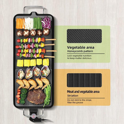 🔥Dual-Zone Electric Griddle with Handle,Extra Large Non-Stick Coating, Available in 3 sizes