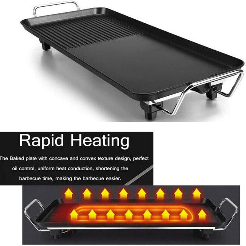 🔥Dual-Zone Electric Griddle with Handle,Extra Large Non-Stick Coating, Available in 3 sizes