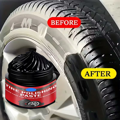 Car Tire & Trim Renewal Paste – Deep Black Shine, UV Protection & Easy Application 💎