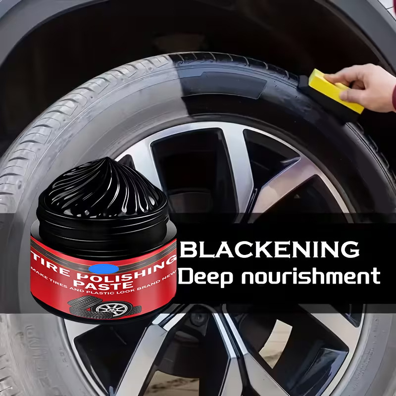 Car Tire & Trim Renewal Paste – Deep Black Shine, UV Protection & Easy Application 💎
