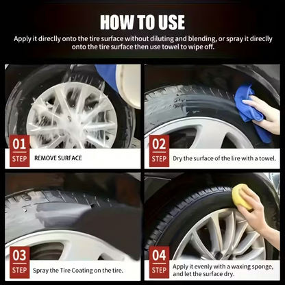 Car Tire & Trim Renewal Paste – Deep Black Shine, UV Protection & Easy Application 💎