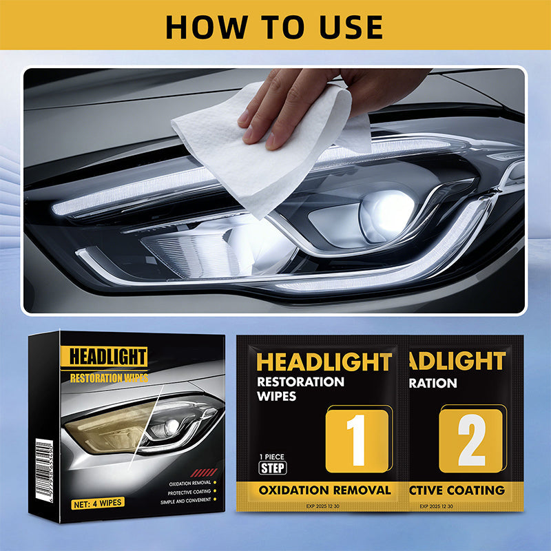 📢📢Buy 5 get 5 free⏰2-Step Car Headlight Restoration Wipe Kit