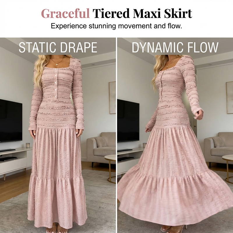 💎 50% OFF THE FLORAL MAXI DRESS! 💎 Square Neck, Smocked Bodice & Ruffle Trim for Effortless Chic ✨