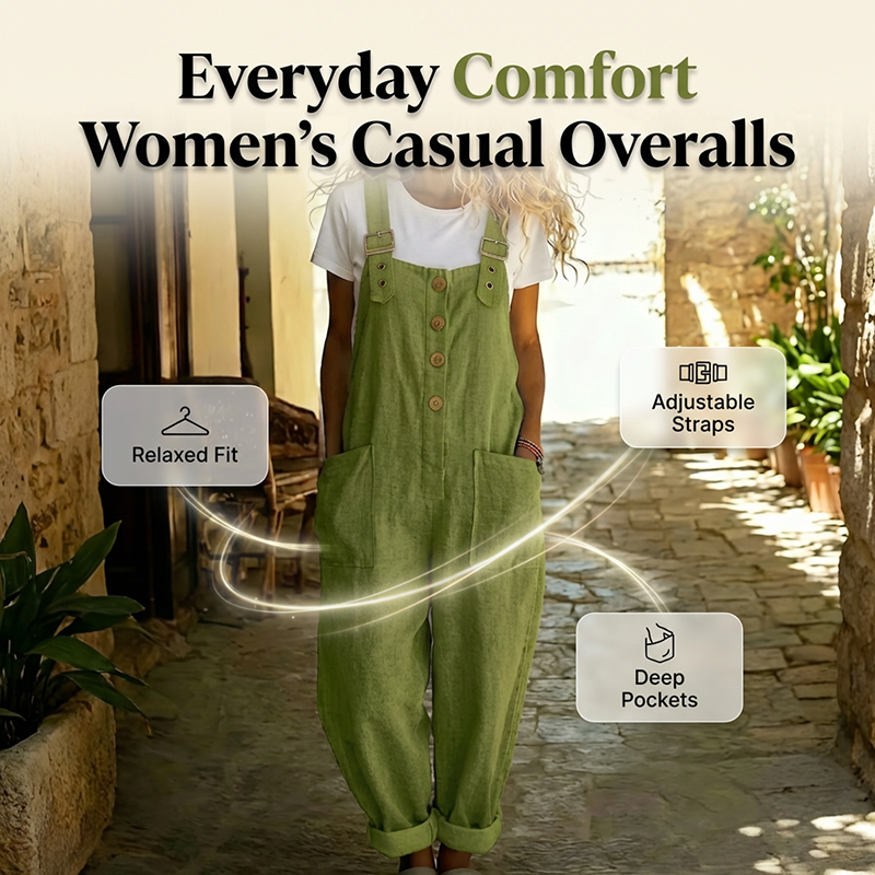 🔥Spring Hot Sale🔥Women's Casual Loose Fit Button-Front Overalls