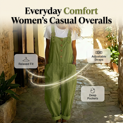 🔥Spring Hot Sale🔥Women's Casual Loose Fit Button-Front Overalls