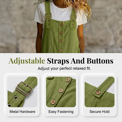 🔥Spring Hot Sale🔥Women's Casual Loose Fit Button-Front Overalls