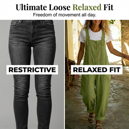 🔥Spring Hot Sale🔥Women's Casual Loose Fit Button-Front Overalls
