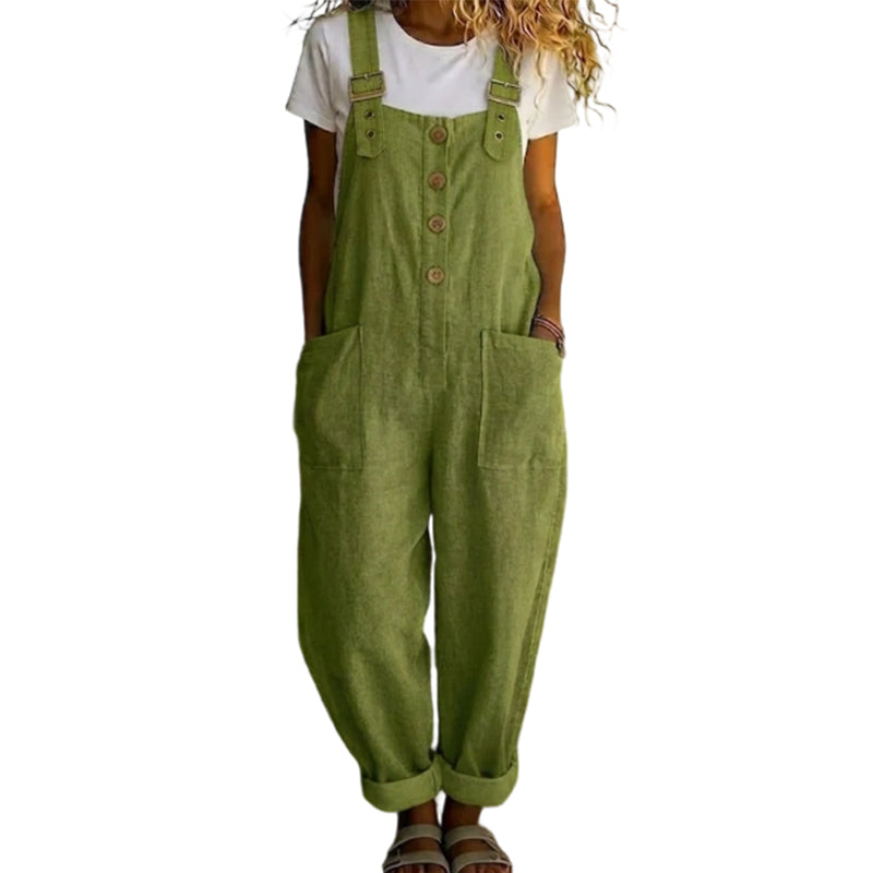 🔥Spring Hot Sale🔥Women's Casual Loose Fit Button-Front Overalls