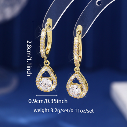 🪐Elegant Teardrop Dangle Hoop Earrings