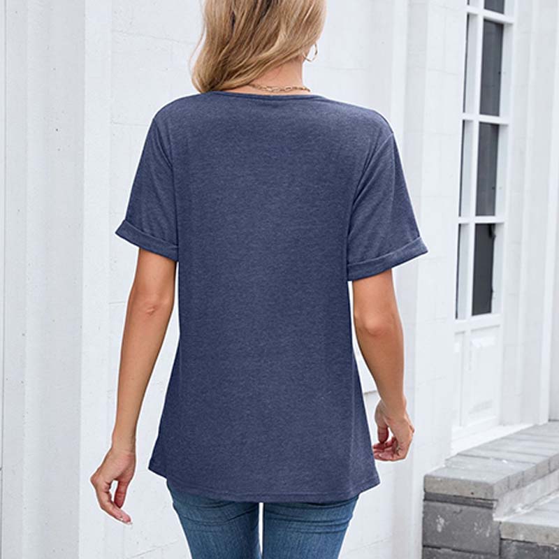 Women's V-Neck Short Sleeve Casual T-Shirt