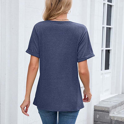 Women's V-Neck Short Sleeve Casual T-Shirt