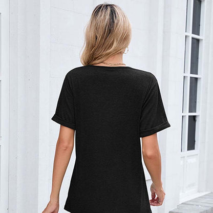 Women's V-Neck Short Sleeve Casual T-Shirt