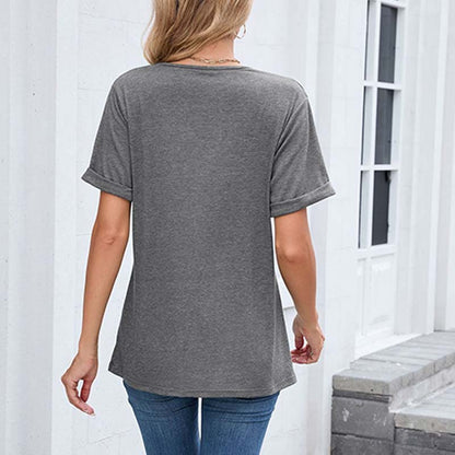 Women's V-Neck Short Sleeve Casual T-Shirt