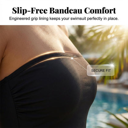 🏖️Only £10.99 Last Day Promotion!🌼Women's Strapless Ruched One-Piece Swimsuit