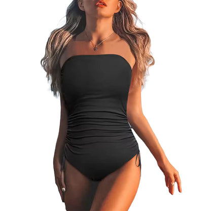 🏖️Only £10.99 Last Day Promotion!🌼Women's Strapless Ruched One-Piece Swimsuit