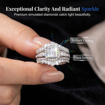 Women's Princess Cut Cubic Zirconia Filled Ring