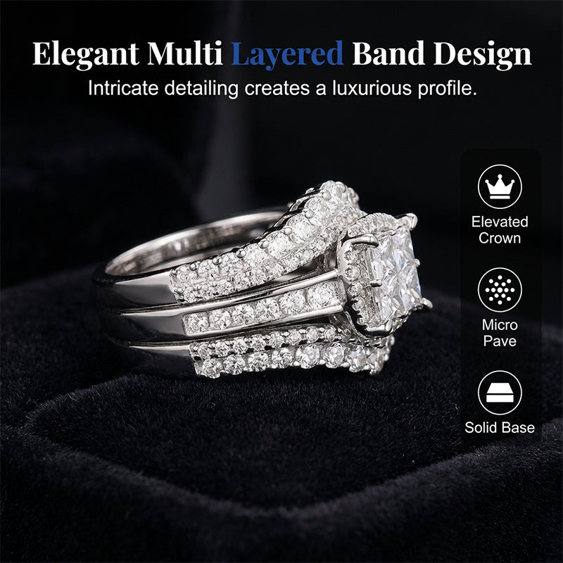 Women's Princess Cut Cubic Zirconia Filled Ring