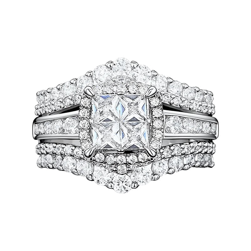 Women's Princess Cut Cubic Zirconia Filled Ring