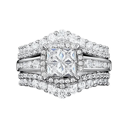 Women's Princess Cut Cubic Zirconia Filled Ring