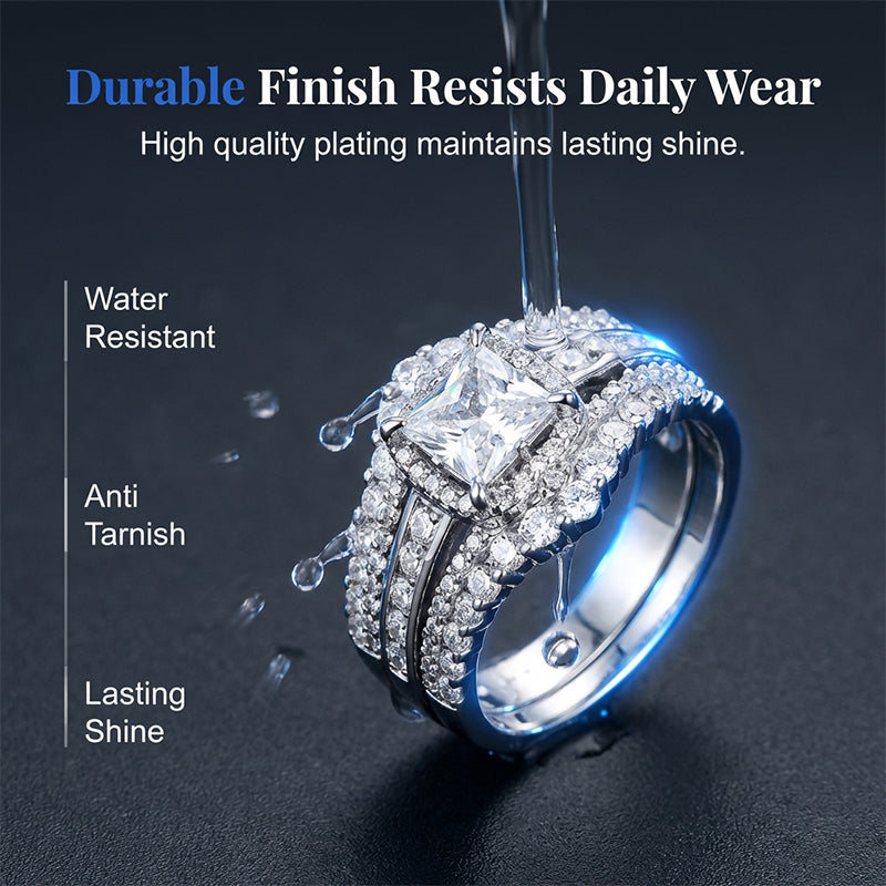 Women's Princess Cut Cubic Zirconia Filled Ring