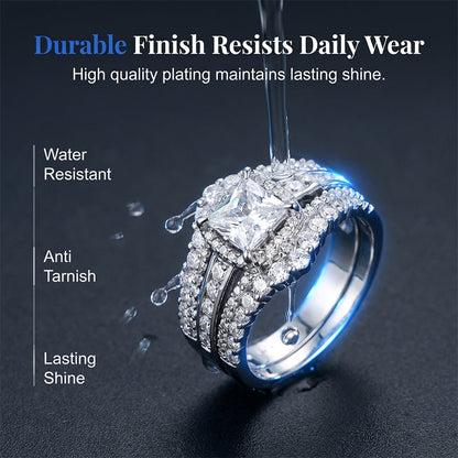 Women's Princess Cut Cubic Zirconia Filled Ring
