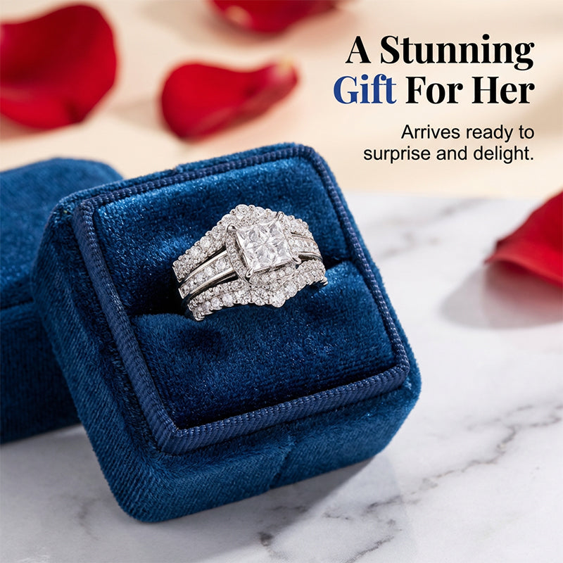 Women's Princess Cut Cubic Zirconia Filled Ring
