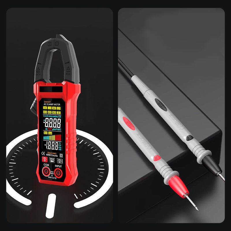 🔥Hot Sale🔥All-in-One Digital Clamp Meter: Precision Meets Power!Auto-ranging Amp Meter Built-in HD Color Screen, Measures AC/DC Current Voltage Temperature NCV