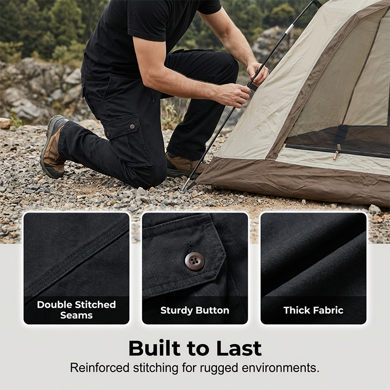 👖 50% OFF & FREE SHIPPING ✈️ Men's Cotton Cargo Tactical Pants – Multi-Pocket, Reinforced Construction & Adjustable Waist 🔧