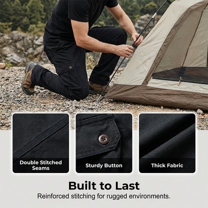 👖 50% OFF & FREE SHIPPING ✈️ Men's Cotton Cargo Tactical Pants – Multi-Pocket, Reinforced Construction & Adjustable Waist 🔧