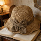 Elegant Woven Straw Sun Hat with Bow