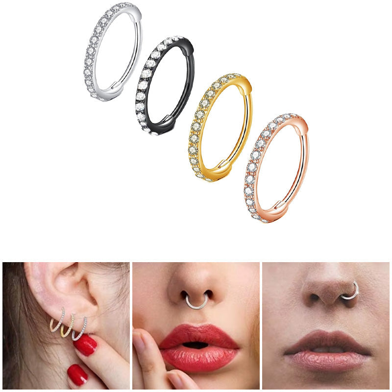 Stylish Diamond Earrings & Nose Ring