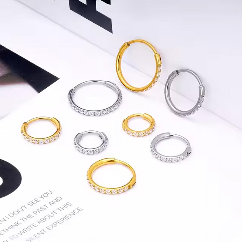 Stylish Diamond Earrings & Nose Ring