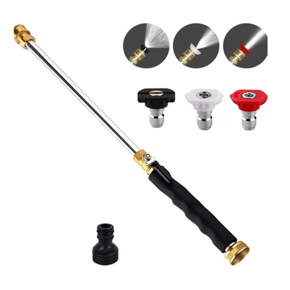 High-pressure water gun – 3 interchangeable nozzles, durable aluminium alloy & powerful ✨