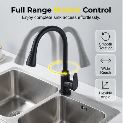 🚰 50% OFF NOW! 🧼 Modern Pull-Down Kitchen Faucet – Dual Spray Modes, Brass Core & Auto-Retraction ✨