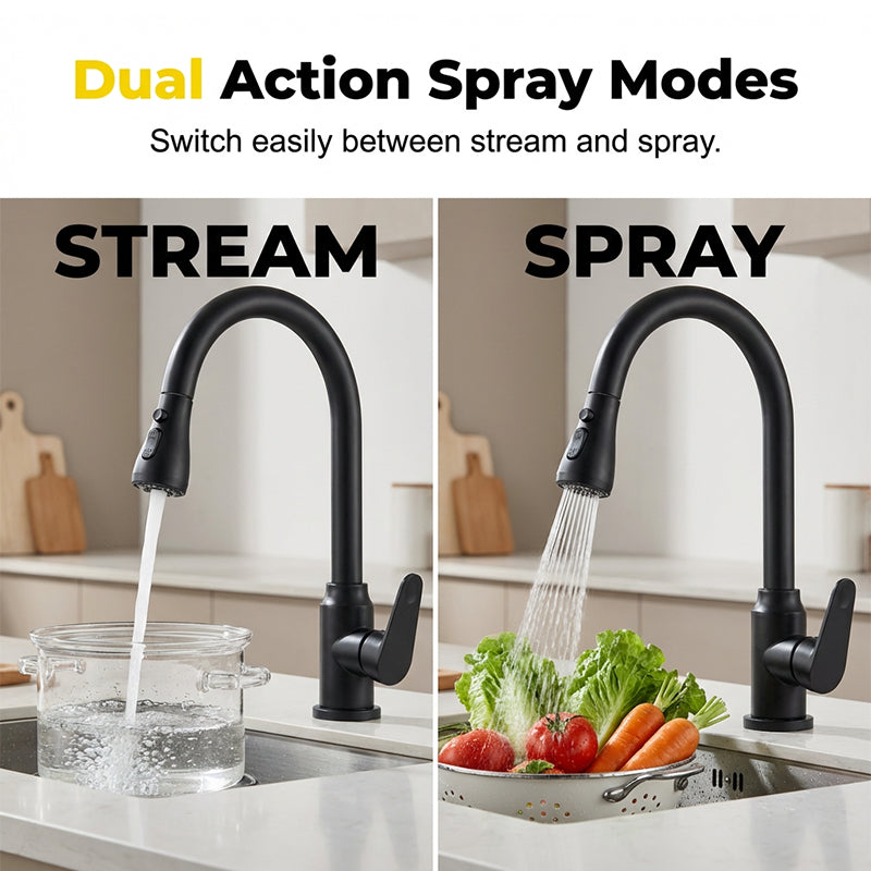 🚰 50% OFF NOW! 🧼 Modern Pull-Down Kitchen Faucet – Dual Spray Modes, Brass Core & Auto-Retraction ✨