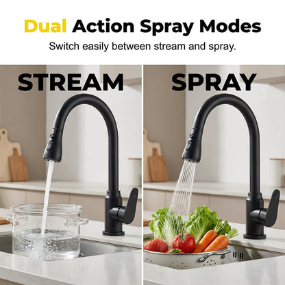 🚰 50% OFF NOW! 🧼 Modern Pull-Down Kitchen Faucet – Dual Spray Modes, Brass Core & Auto-Retraction ✨