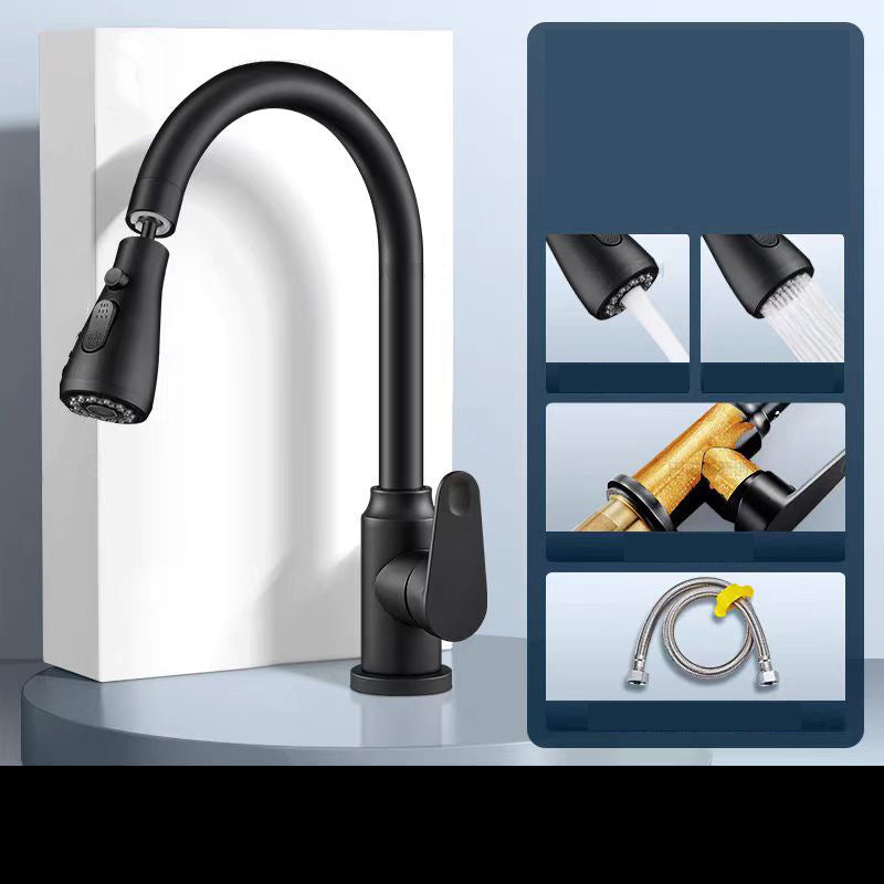 🚰 50% OFF NOW! 🧼 Modern Pull-Down Kitchen Faucet – Dual Spray Modes, Brass Core & Auto-Retraction ✨