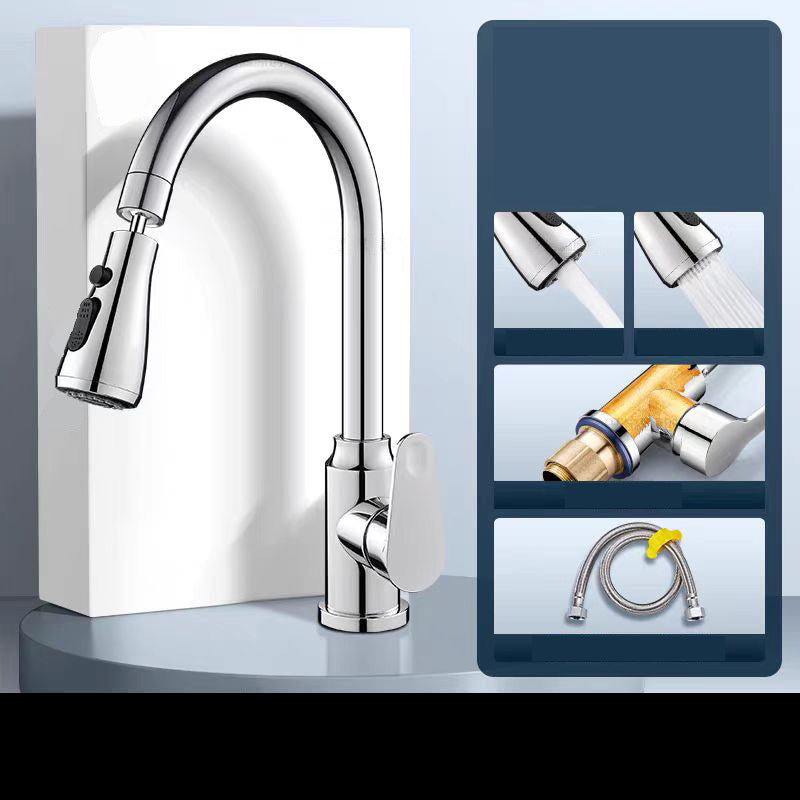 🚰 50% OFF NOW! 🧼 Modern Pull-Down Kitchen Faucet – Dual Spray Modes, Brass Core & Auto-Retraction ✨