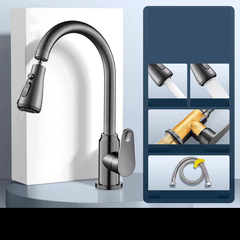 🚰 50% OFF NOW! 🧼 Modern Pull-Down Kitchen Faucet – Dual Spray Modes, Brass Core & Auto-Retraction ✨