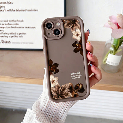 Vintage Orchid Cross Bible Verse Silicone Phone Case