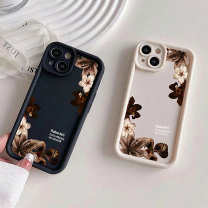 Vintage Orchid Cross Bible Verse Silicone Phone Case