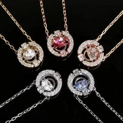 Sweatproof Plated Sparkling Dance Rhinestone Necklace