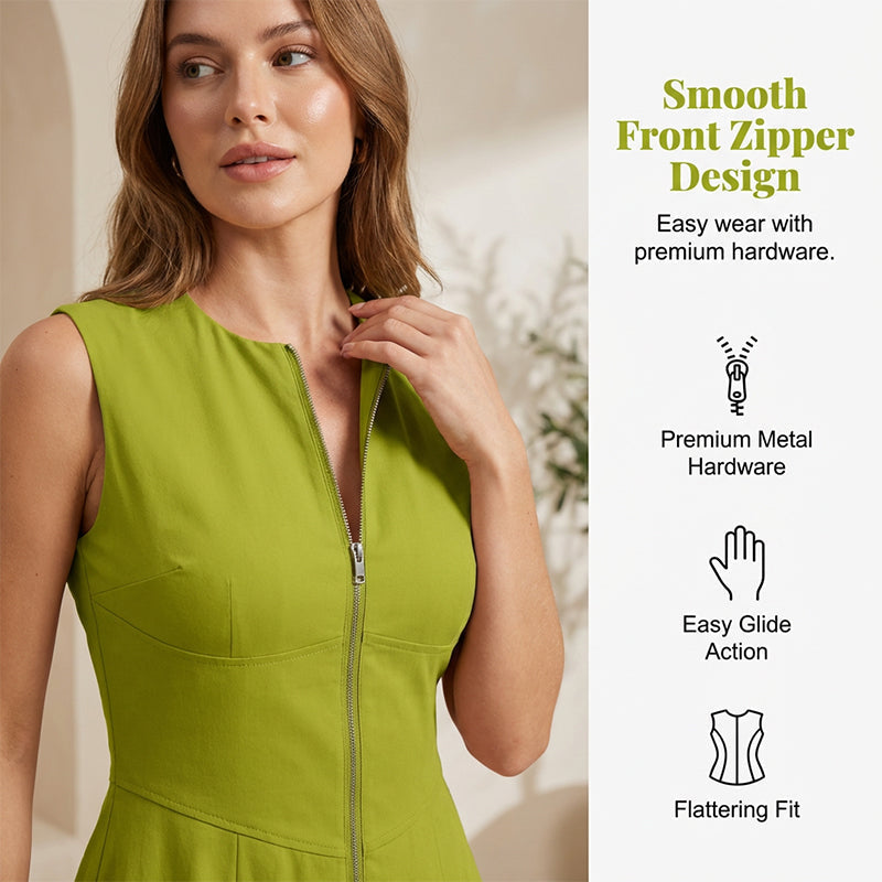 👗 50% OFF NOW! 🥳 Sleeveless Zip-Front A-Line Maxi Dress – Flowy & lightweight – Perfect for summer parties or casual elegance – chic and comfortable 🌸✨