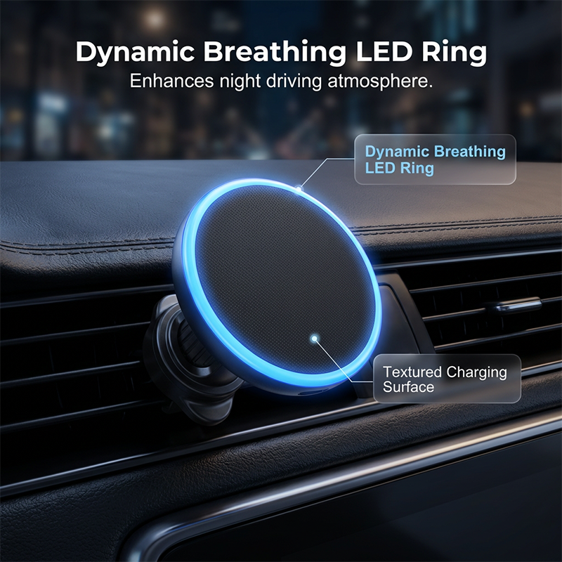🔥Hot sale 30% OFF🔥15W Magnetic Wireless Car Charger with Ambient Light